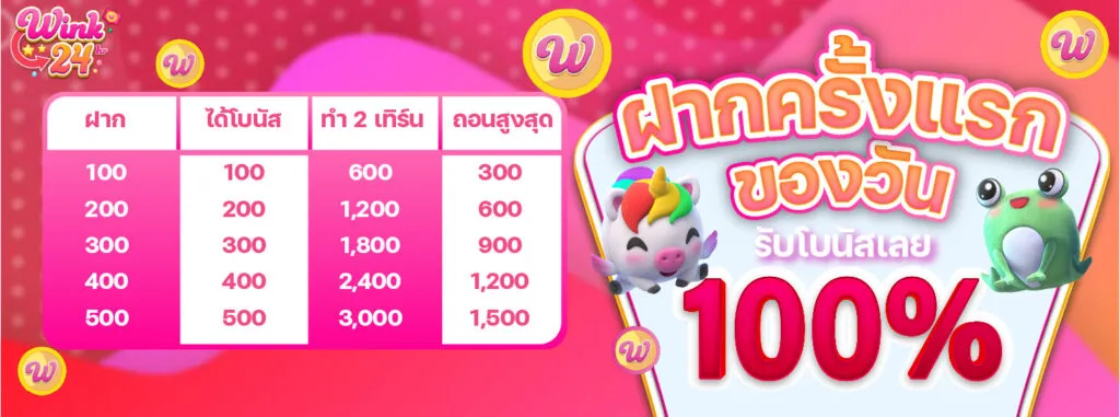 ฝากแรก รับโบนัส BY wink24 สล็อต เข้า สู่ ระบบ